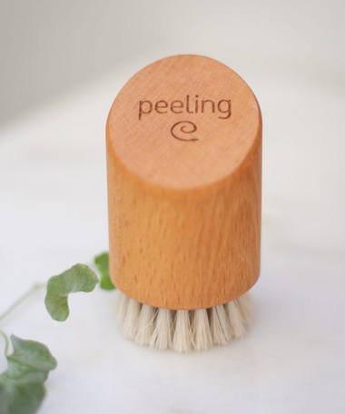 Brosse pour le visage ronde en hêtre et crin de cheval