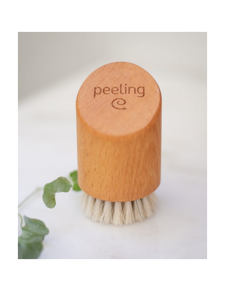 Brosse pour le visage ronde en hêtre et crin de cheval