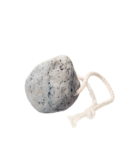 Pierre ponce blanche volcanique avec corde