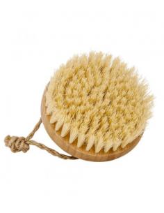 Brosse de massage ronde en bambou et poil de coco