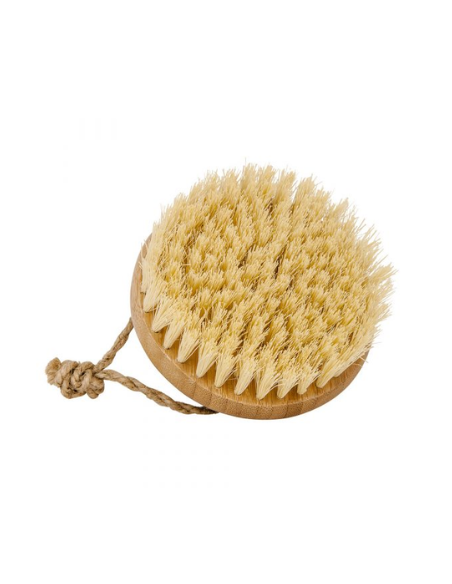 Brosse de massage ronde en bambou et poil de coco