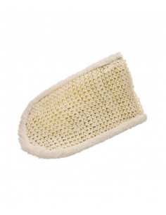 Gant de massage sisal tricoté et éponge