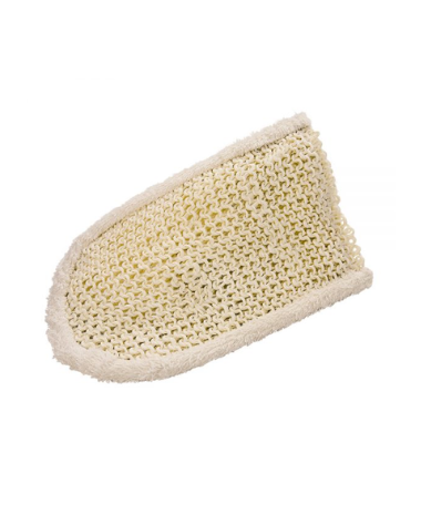 Gant de massage sisal tricoté et éponge