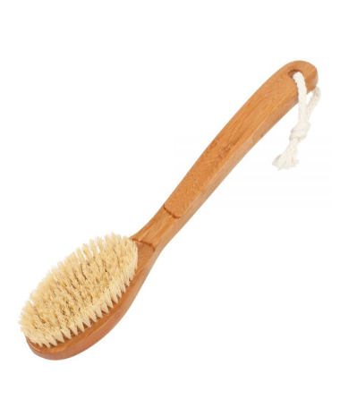 Brosse de bain monobloc en bambou avec dentures de coco