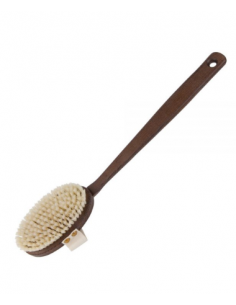 Brosse de bain en thermo bois et soies naturelles