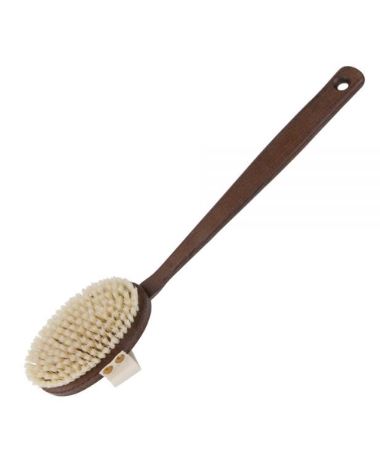Brosse de bain en thermo bois et soies naturelles
