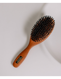 Brosse à cheveux en poirier et poils de sanglier