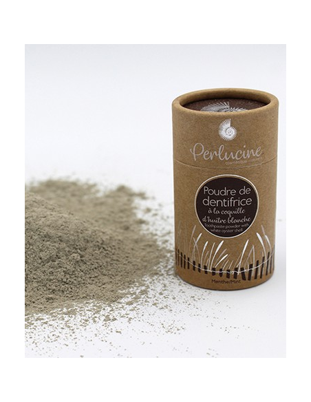 Poudre de dentifrice à la coquille d'huitre blanche