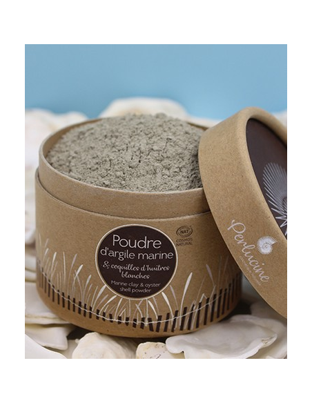 Poudre d'argile marine à la coquille d'huître blanche