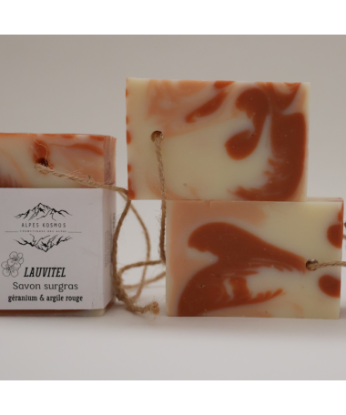 "Lauvitel" Savon surgras Géranium et Argile rouge