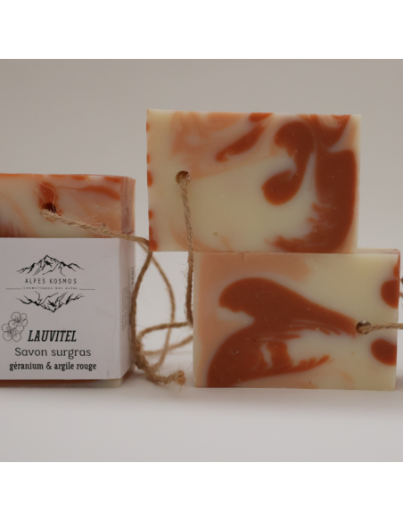 "Lauvitel" Savon surgras Géranium et Argile rouge