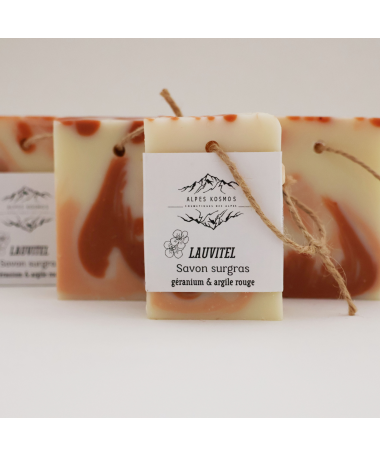 "Lauvitel" Savon surgras Géranium et Argile rouge