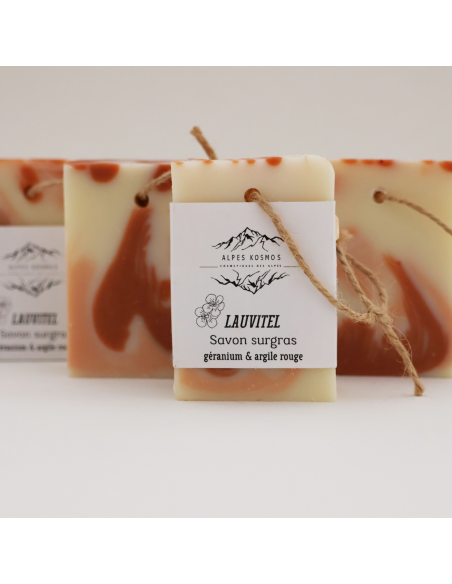 "Lauvitel" Savon surgras Géranium et Argile rouge