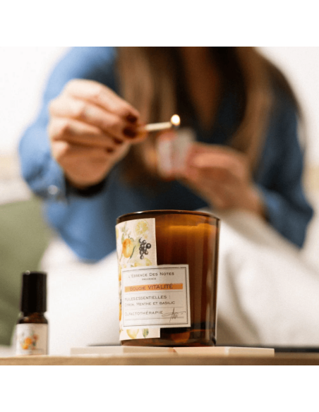 bougie citron et basilic - vitalité